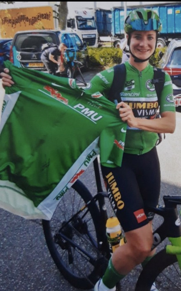 Groene trui Marianne Vos / Wout van Aert